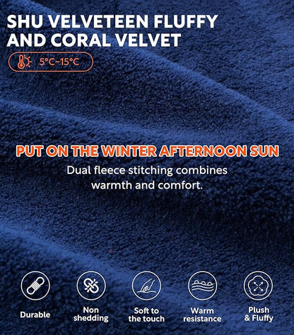 DAVID ARCHY Men's Soft Fleece Plush Robe Full Length Long Bathrobe