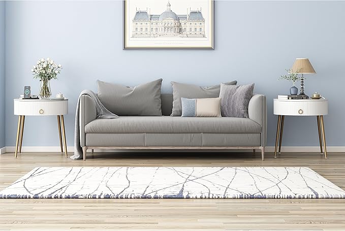 OIOG Round Nightstand with Drawer, Modern Side Table with Marbling Natural Stone Tabletop and Metal Legs, Small End Table with Storage for Living Room and Bedroom, Gold