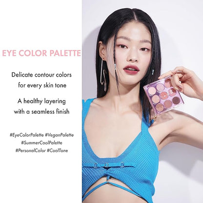 Amuse SEOUL Eye Color Palette 02 COOL ROSE | rose tones | Soft shading, makeup variety of textures, sensuous, vibrant layering, cruelty-free, eco-friendly, vegan