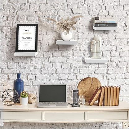 Sorbus Square Floating Shelf for Wall - 4 Small Shelves with Invisible Mounting Brackets for Living Room Decor, Bedroom, Bathroom Decor, Home & Kitchen - 9" Wall Shelf to Display Photos Trophies