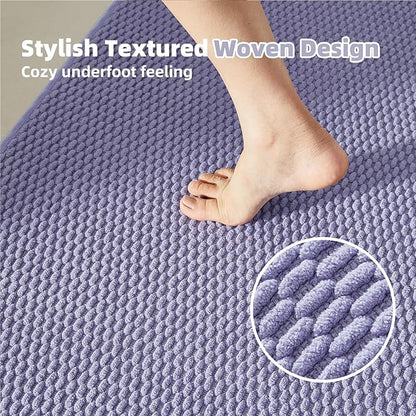 Bathroom Rugs Non Slip Washable, Super Absorbent Thin Bath Mat Quick Dry Low Pile Bathroom Rug, Lavender 24"x36"