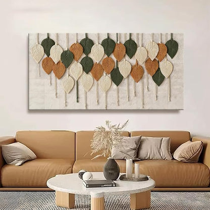 Tsomzxng Large Boho Wall Art For Living Room Modern Wall Art Print Paintings Multicolor Leaves Feather Canvas Wall Art Decor Picture For Bedroom Apartment Kitchen Home Wall Decor 29" W X 58" L