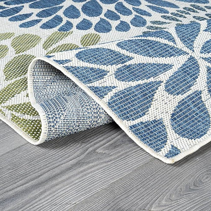 Beverly Rug Outdoor Rug 10x14 Modern Exotic Tropical Leaf Area Rugs for Indoor and Outdoor Patio Deck Porch Garden Water Resistant Washable Outside Carpet (10 x 14 Olive)