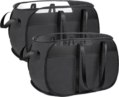 Pop Up Laundry Hamper，with Durable Handles collapsible laundry basket，Easy to Open and Fold for college Dorm,kids room，travel (2 black)…