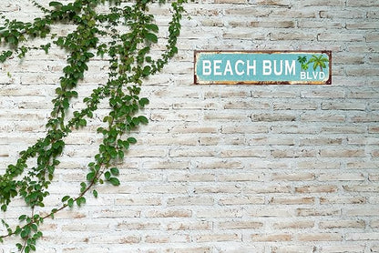 Vintage Tin Sign Retro Metal Beach Bum Blvd Signs Stylish Wall Art Plaques for Home Decor Bathroom Kitchen House and Gothic Wall Decor or as a Unique Poster 16x4 in