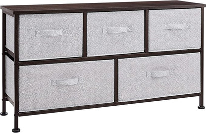 Amazon Basics Extra Wide Fabric 5-Drawer Storage Organizer Unit for Closet, Bronze