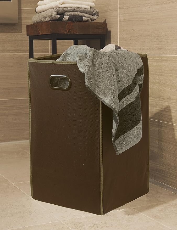 Simple Houseware Foldable Closet Laundry Hamper Basket, Brown