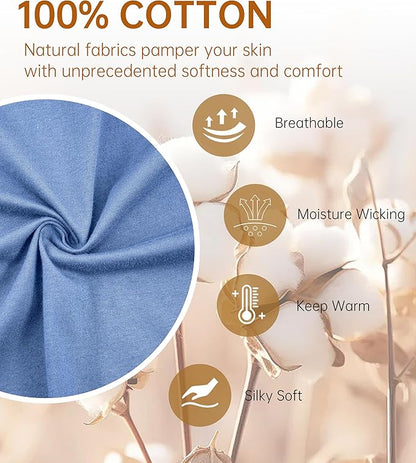 COLORFULLEAF Men's Bathrobes 100% Cotton Soft Comfort Breathable Short Sleeve Summer Kimono Mens Lightweight Robe