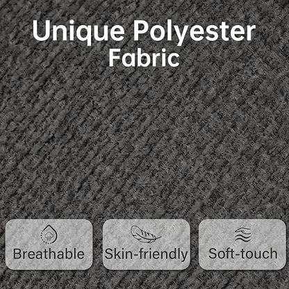 VKNOW Accent Chair Living Room Chair, Modern Upholstered Armchair with Solid Wood Legs, Comfy Barrel Arm Chairs for Living Room Bedroom, Dark Grey