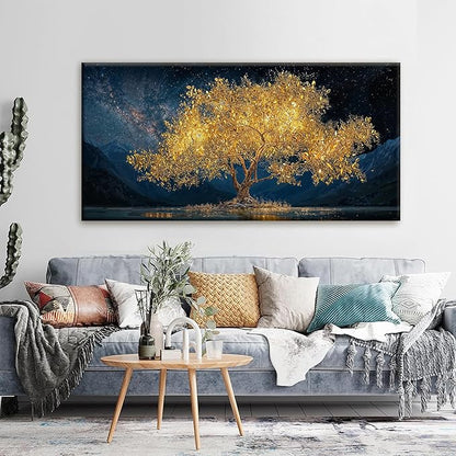 Tsomzxng Canvas Wall Art Decor Modern Large Wall Art For Living Room 29 X 58 Inches Gold Tree Of Life Abstract Wall Decor Paintings Picture For Bedroom Dining Room Home Office Artwork