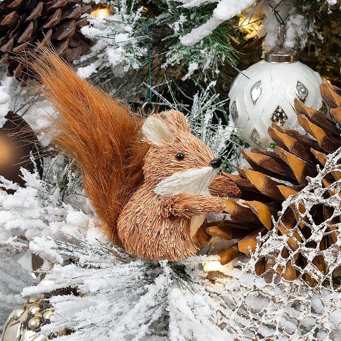 AuldHome Design Woodland Friends Figurines (Set of 3, Deer/Raccoon/Squirrel); Forest Animals Decor for Fall, Christmas, Winter and Themed Decor or Parties