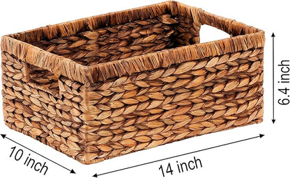CENBOSS Wicker Baskets (Large, Brown Wash, 1PC) Rattan Storage Baskets for Shelves, Woven Seagrass Holder