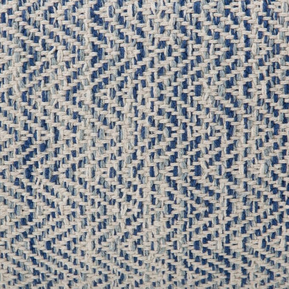 SIMPLIHOME Nate 20-inch Wide Square Pouf in Patterned Denim Mélange, Handwoven Boho-Style Cotton Ottoman, Footrest, or Extra Seating for Living Room, Assembled