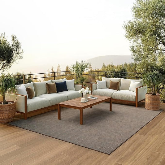 Nourison Home Positano 6' x 9' Natural Fabric Modern Area Rug (6' x 9')