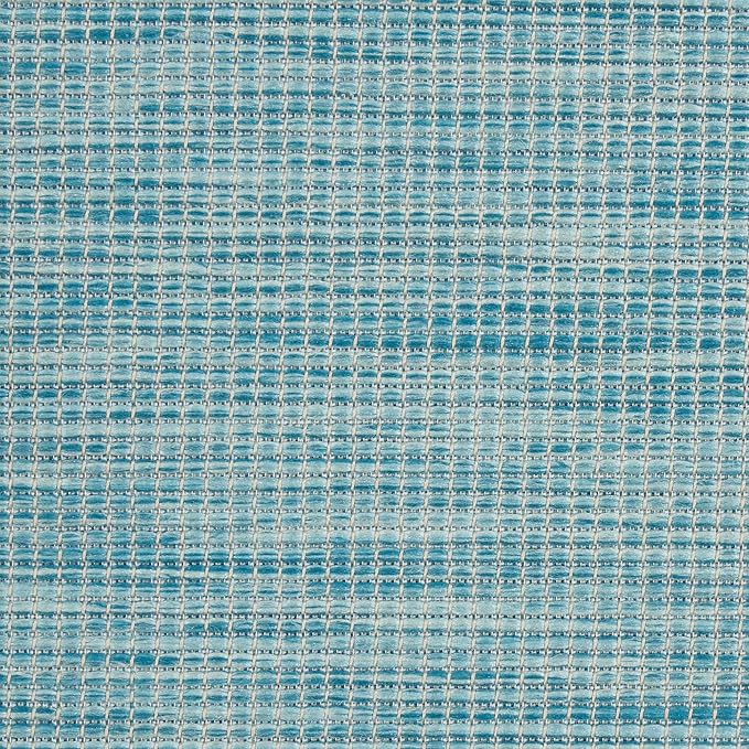 Nourison Positano Indoor/Outdoor Aqua 10' x 14' Area Rug, Easy Cleaning, Non Shedding, Bed Room, Living Room, Dining Room, Backyard, Deck, Patio (10x14)