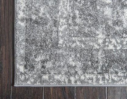 Unique Loom Rosso Collection Vintage, Traditional, Bohemian, Geometric, Distressed, Southwestern Area Rug, 2' 0" x 3' 0", Gray/Ivory