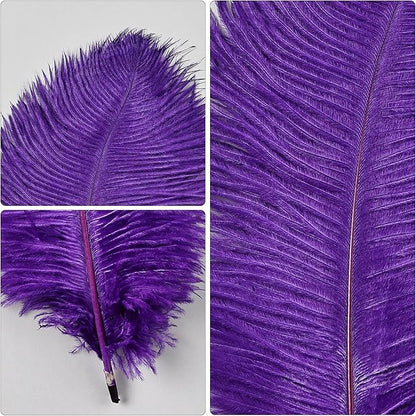 THARAHT Purple Ostrich Feathers 12pcs Natural Bulk 10-12Inch 25cm-30cm for Crafts Wedding Party Centerpieces Halloween and Decoration Feather
