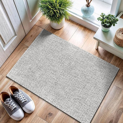 CAMILSON Easy Jute Rug 2x3, Indoor Outdoor Gray Color Farmhouse Area Rugs for Living Room and Kitchen Rug, Solid Boho Woven Design, Easy-Cleaning, Washable Outside Carpet Alfombras (2 x 3)