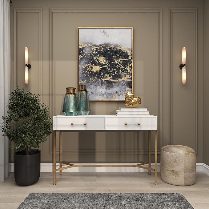 Deco 79 Porcelain Ceramic Heart Decorative Sculpture Dimensional Angled Origami Inspired Home Decor Statue, Accent Figurine 8" x 3" x 8", Gold