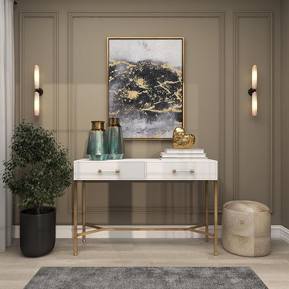 Deco 79 Porcelain Ceramic Heart Decorative Sculpture Dimensional Angled Origami Inspired Home Decor Statue, Accent Figurine 8" x 3" x 8", Gold