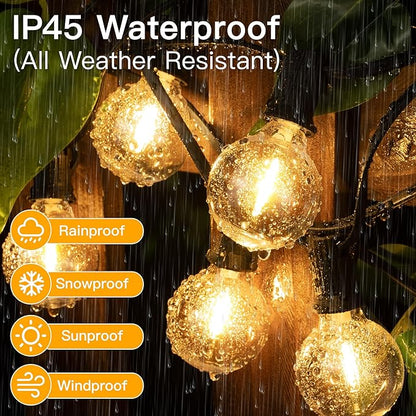 Cccinny Outdoor String Lights 25 FT G40 Globe String Lights with 13 Edison Plastic Bulbs(1 Spare), Waterproof Shatterproof Connectable Hanging Lights for Backyard Porch Balcony Party Xmas Decor