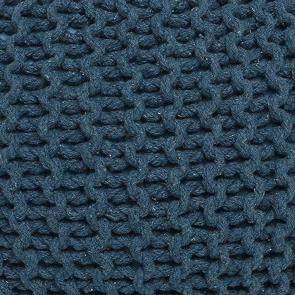 REDEARTH Round Pouf Bean Bag Ottoman - Foot Stool Hand Knitted - Home Decor Pouffe Stuffed - Cable Boho Poof Beanbag Footrest for Living Room - Nursery - Bedroom - Patio (19.5"x19.5"x14") - Teal