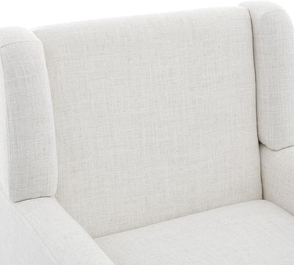 UIXE Accent Chair, Fabric Upholstered Armchair for Living Room, Comfy Arm Chair Single Sofa Bedroom Side Reading Seat - Flax Beige