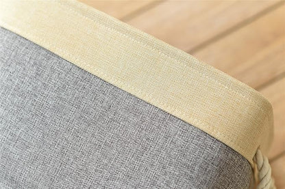 TheWarmHome Storage Basket - 15.7L×11.8W×8.3H 1 Pack Large Baskets for Organizing Shelves, Storage Bins for Clothes Book Shelf Home Fabric Storage Cubes (Gold and Grey)