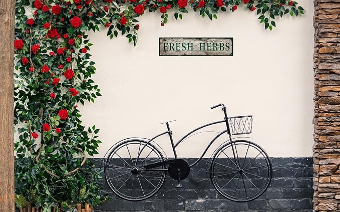 Vintage Tin Sign Retro Metal Fresh Herbs Signs for Home Decor Stylish Wall Art Plaques Gift for Home Bathroom Kitchen and Gothic Wall Decor in Every Room 16x4 in