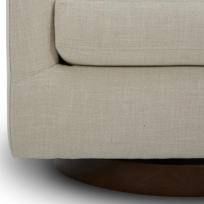 CHITA Swivel Accent Chair, FSC Certified Upholstered Fabric Barrel Chair for Living Room Set of 2, Fully Assembled, Linen