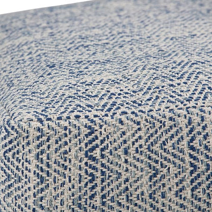 SIMPLIHOME Nate 20-inch Wide Square Pouf in Patterned Denim Mélange, Handwoven Boho-Style Cotton Ottoman, Footrest, or Extra Seating for Living Room, Assembled