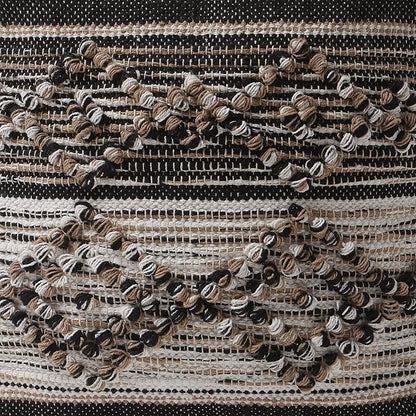 REDEARTH · Tufted Pouf Ottoman with Filler Textured Storage Cube Bean Bag Pouffe Footrest for Indoor; 100% Cotton (17.5"X17.5"X17.5", Black Jasper)