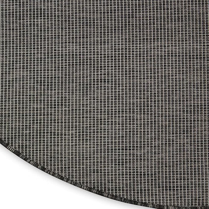Nourison Positano Indoor/Outdoor Charcoal 6' x Round Area Rug, Easy Cleaning, Non Shedding, Bed Room, Living Room, Dining Room, Backyard, Deck, Patio (6 Round)