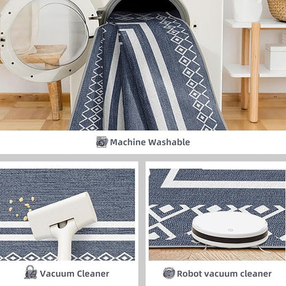 Outdoor Patio Rug, Outside Rectangular Carpet, Moroccan Geometric Rugs, Washable Large Indoor Outdoor Rug Mats for RV, Picnic, Backyard, Deck, Balcony, Porch, Beach 5'x8'