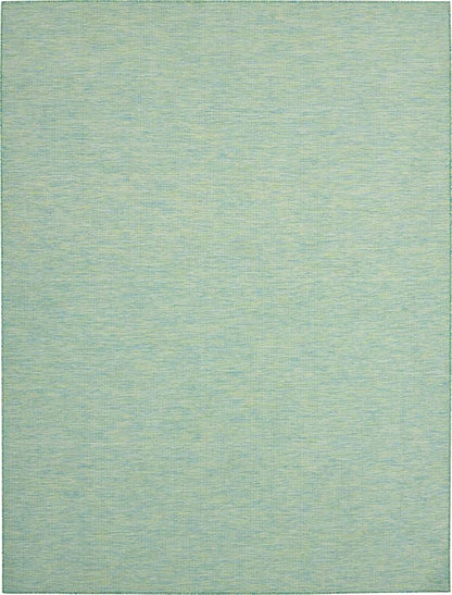 Nourison Positano Indoor/Outdoor Blue/Green 9' x 12' Area Rug, Easy Cleaning, Non Shedding, Bed Room, Living Room, Dining Room, Backyard, Deck, Patio (9x12)