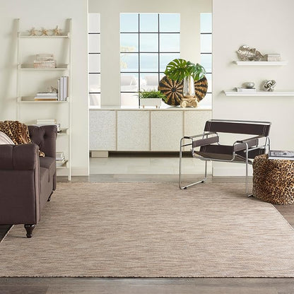 Nourison Positano Indoor-Outdoor Beige 9' x 12' Area Rug, Easy Cleaning, Non Shedding, Bed Room, Living Room, Dining Room, Backyard, Deck, Patio (9x12)