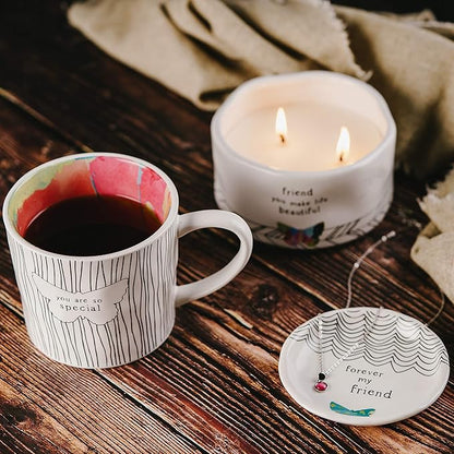 You Are So Special - 16 Oz Debossed Butterfly Rainbow Stripe Coffee Cup Mug