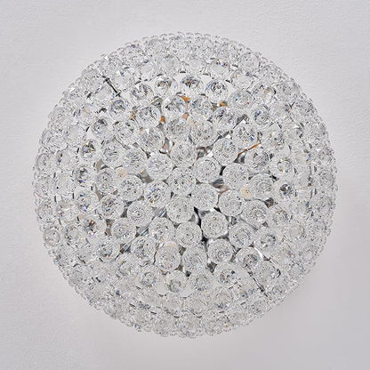 12-Light Crystal Flush Mount Chandelier Ceiling Light Fixture for Living Room Dining Room Bedroom Foyer Entryway Hallway Closet Bathroom (Chrome D24)