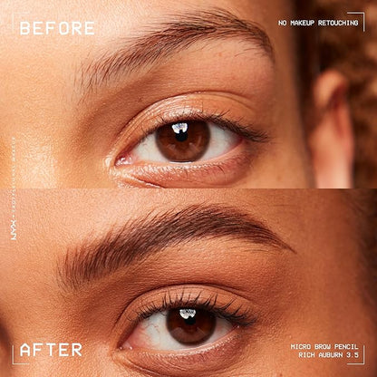 NYX PROFESSIONAL MAKEUP Micro Brow Pencil, Precise Eyebrow Pencil - Rich Auburn