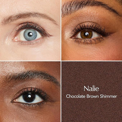 Thrive Causemetics Infinity Waterproof Eyeliner Pencil, Built In Sharpener & Smudge Tip, Long Lasting, Smudge Proof, Hyaluronic Acid & Shea Butter, Vegan, Cruelty Free, Nalie (Chocolate Brown Shimmer)