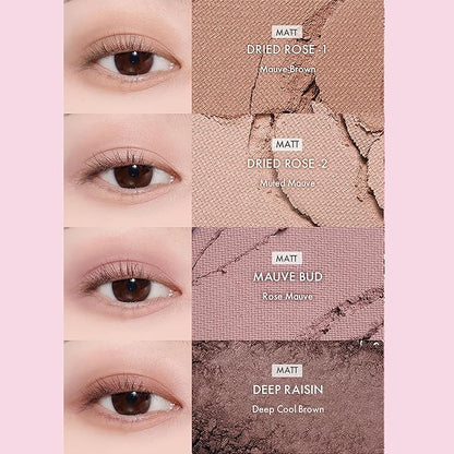 Amuse SEOUL Eye Color Palette 02 COOL ROSE | rose tones | Soft shading, makeup variety of textures, sensuous, vibrant layering, cruelty-free, eco-friendly, vegan