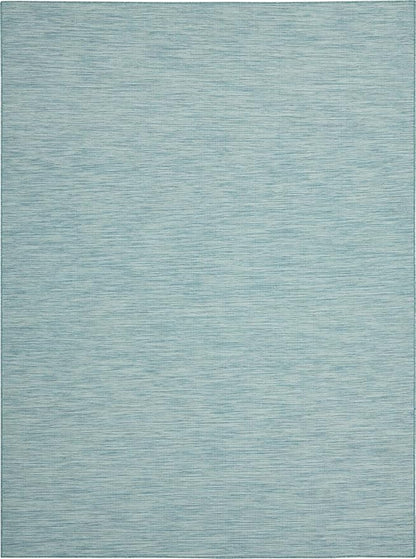 Nourison Positano Indoor/Outdoor Aqua 10' x 14' Area Rug, Easy Cleaning, Non Shedding, Bed Room, Living Room, Dining Room, Backyard, Deck, Patio (10x14)