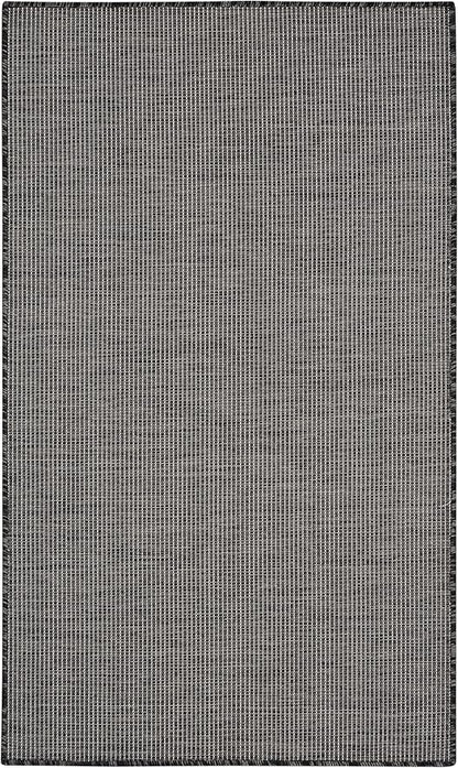 Nourison Positano Indoor/Outdoor Charcoal 3' x 5' Area Rug, Easy Cleaning, Non Shedding, Bed Room, Living Room, Dining Room, Backyard, Deck, Patio (3x5)