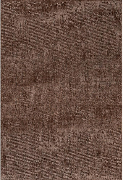 CAMILSON Easy Jute Rug 5x7, Indoor Outdoor Brown Color Fiber Area Rugs for Living Room Patio and Kitchen Rug, Solid Boho Woven Design, Easy-Cleaning, Washable Outside Carpet Alfombras (5 x 7)