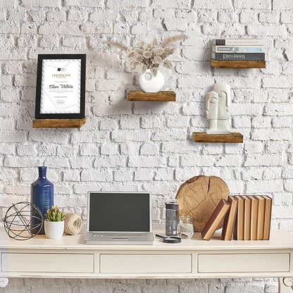 Sorbus Square Floating Shelf for Wall - 4 Small Shelves with Invisible Mounting Brackets for Living Room Decor, Bedroom, Bathroom Decor, Home & Kitchen - 9" Wall Shelf to Display Photos Trophies