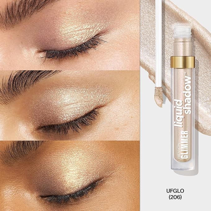 REVLON Glimmer Liquid Shadow, Smudge-Proof Shimmer Eyeshadow Makeup, Long Lasting, High Pigment, 206 UFGlo