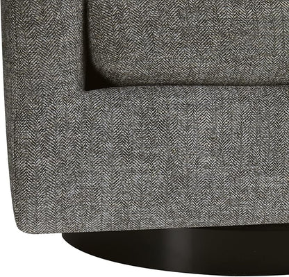 CHITA Swivel Accent Chair, FSC Certified Upholstered Fabric Barrel Chair for Living Room, Fully Assembled, Pebble Grey