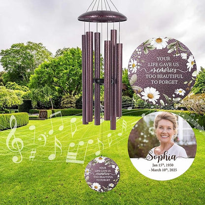 ASTARIN Personalized Deep Tone Wind Chime Memorial, Customized Sympathy Wind Chimes, Memory Wind Chimes for Loved Ones Lost, Bereavement Gifts Windchimes Outdoor