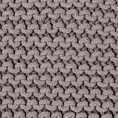 REDEARTH Cube Hand Knitted Pouf - Foot Stool Ottoman - Cord Boho Pouffe - Poof Accent Stuffed Table or Footrest for Living Room - Nursery - Bedroom - Patio - 100% Cotton (16" x 16" x 16") - Taupe