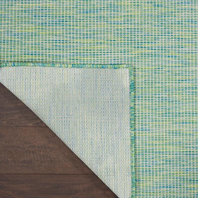 Nourison Positano Indoor/Outdoor Blue/Green 9' x 12' Area Rug, Easy Cleaning, Non Shedding, Bed Room, Living Room, Dining Room, Backyard, Deck, Patio (9x12)